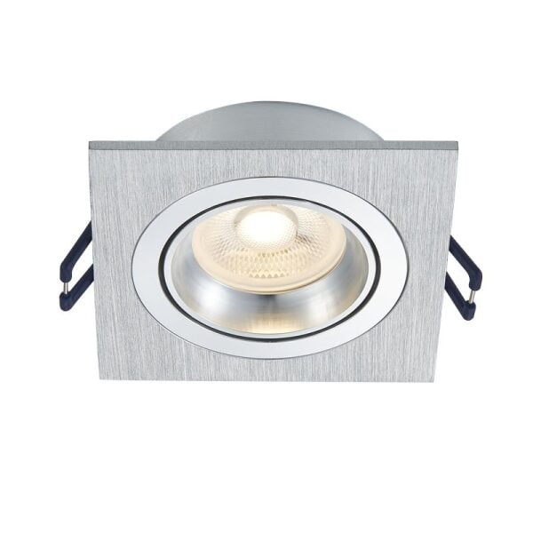 Inbouwspot vierkant GU10 kantelbaar zilver - Afbeelding 3