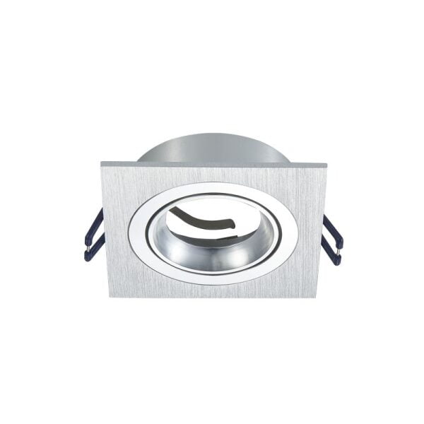 Inbouwspot vierkant GU10 kantelbaar zilver - Afbeelding 2
