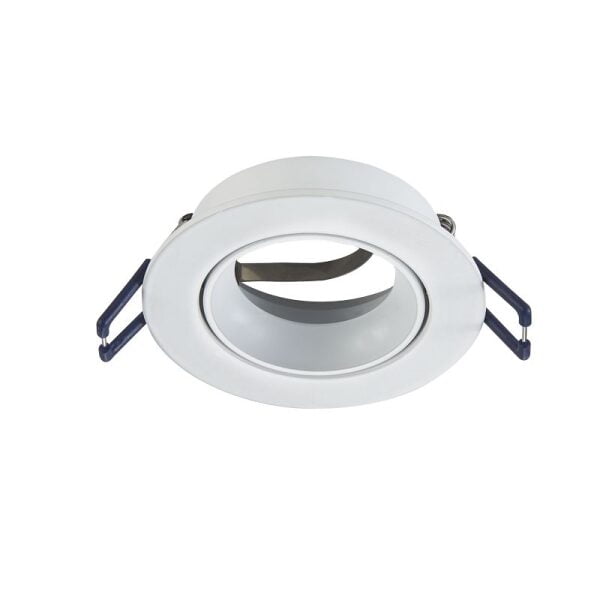 Inbouwspot rond GU10 kantelbaar wit - Afbeelding 2